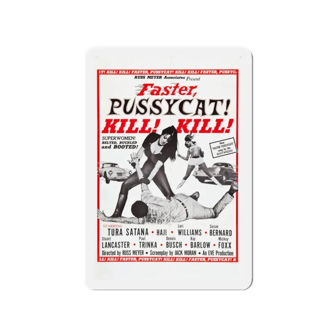 FASTER, PUSSYCAT! KILL! KILL! (2) 1965 Movie Poster - Refrigerator Magnet 4 Inch - The Sticker Space