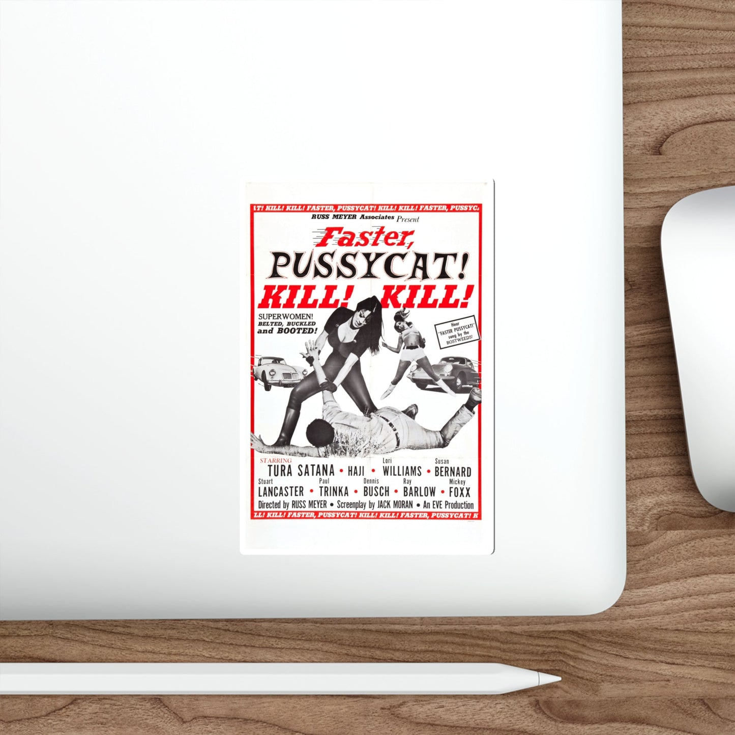 FASTER, PUSSYCAT! KILL! KILL! (2) 1965 Movie Poster STICKER Vinyl Die-Cut Decal-The Sticker Space