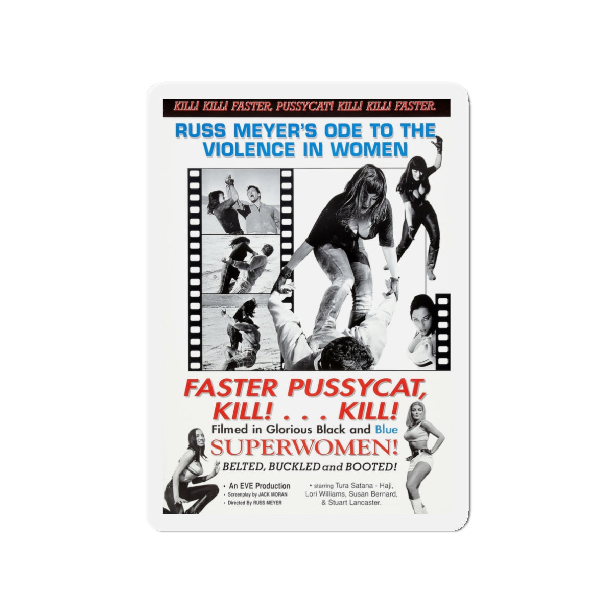 FASTER, PUSSYCAT! KILL! KILL! (3) 1965 Movie Poster - Die-Cut Magnet-3" x 3"-The Sticker Space