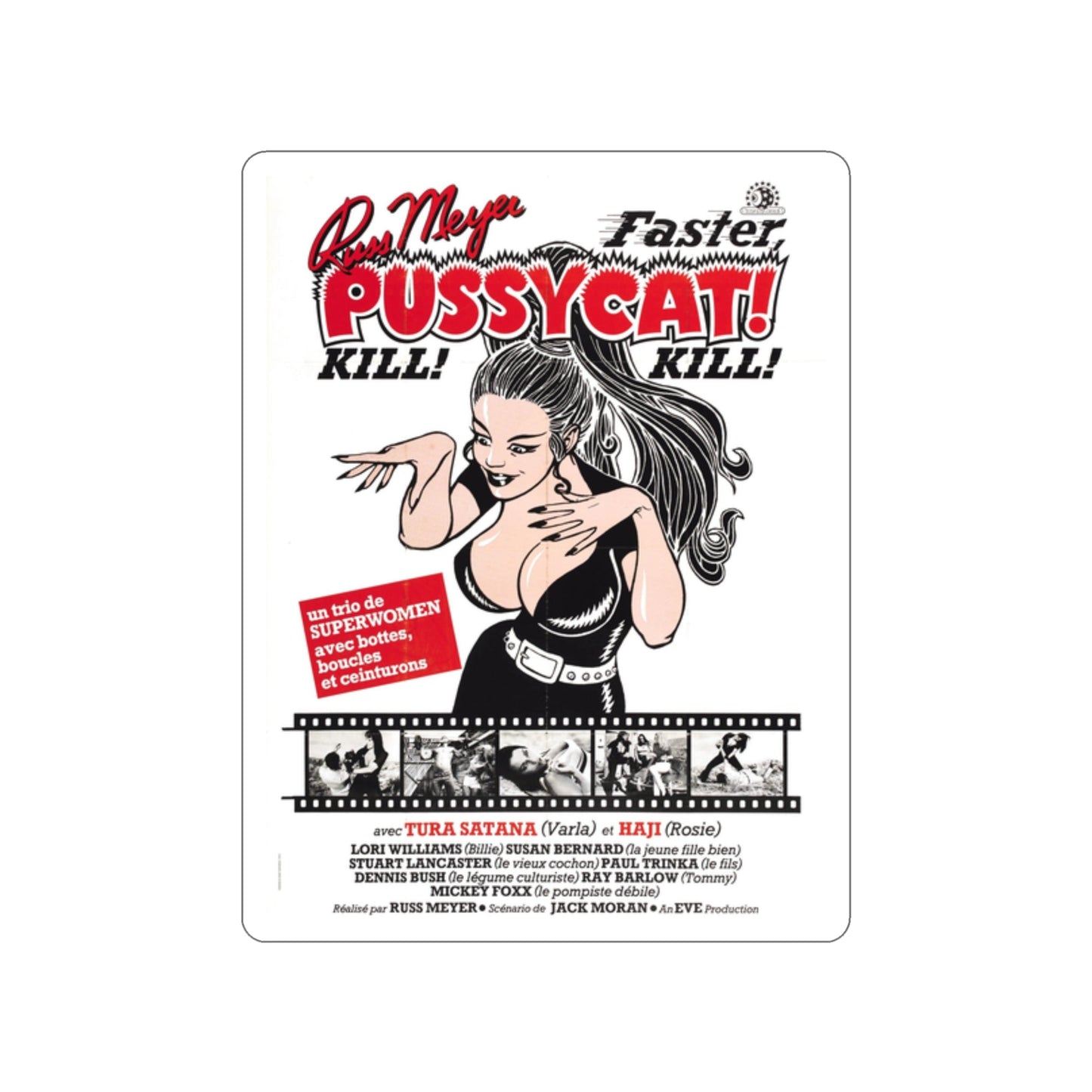 FASTER, PUSSYCAT! KILL! KILL! (4) 1965 Movie Poster STICKER Vinyl Die-Cut Decal-2 Inch-The Sticker Space