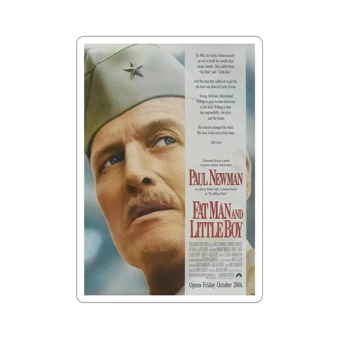 Fat Man and Little Boy 1989 Movie Poster STICKER Vinyl Die-Cut Decal 6 Inch - The Sticker Space