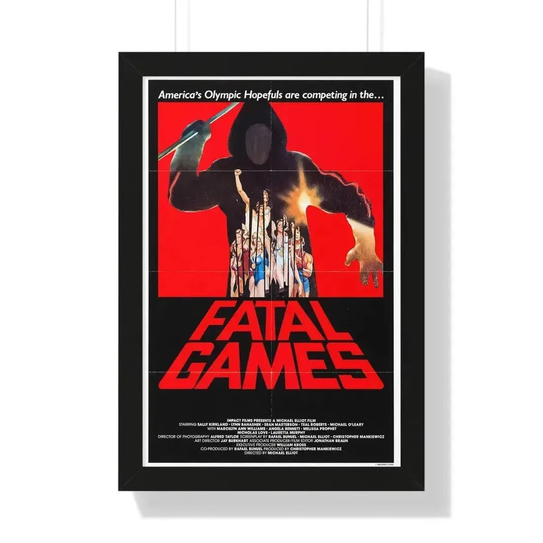 FATAL GAMES 1984 - Framed Movie Poster 16″ x 24″ Black - The Sticker Space