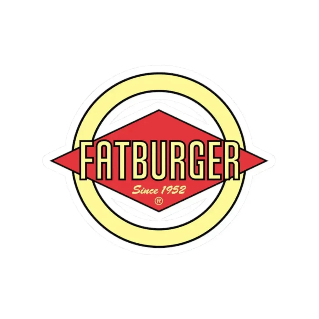 Fatburger Inc. (Logo) STICKER Vinyl Kiss-Cut Decal 2 Inch White - The Sticker Space