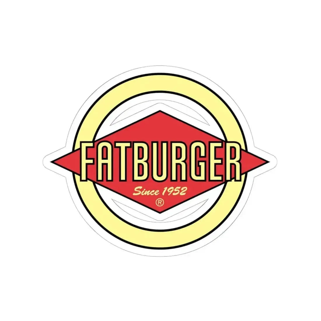 Fatburger Inc. (Logo) STICKER Vinyl Kiss-Cut Decal 6 Inch White - The Sticker Space
