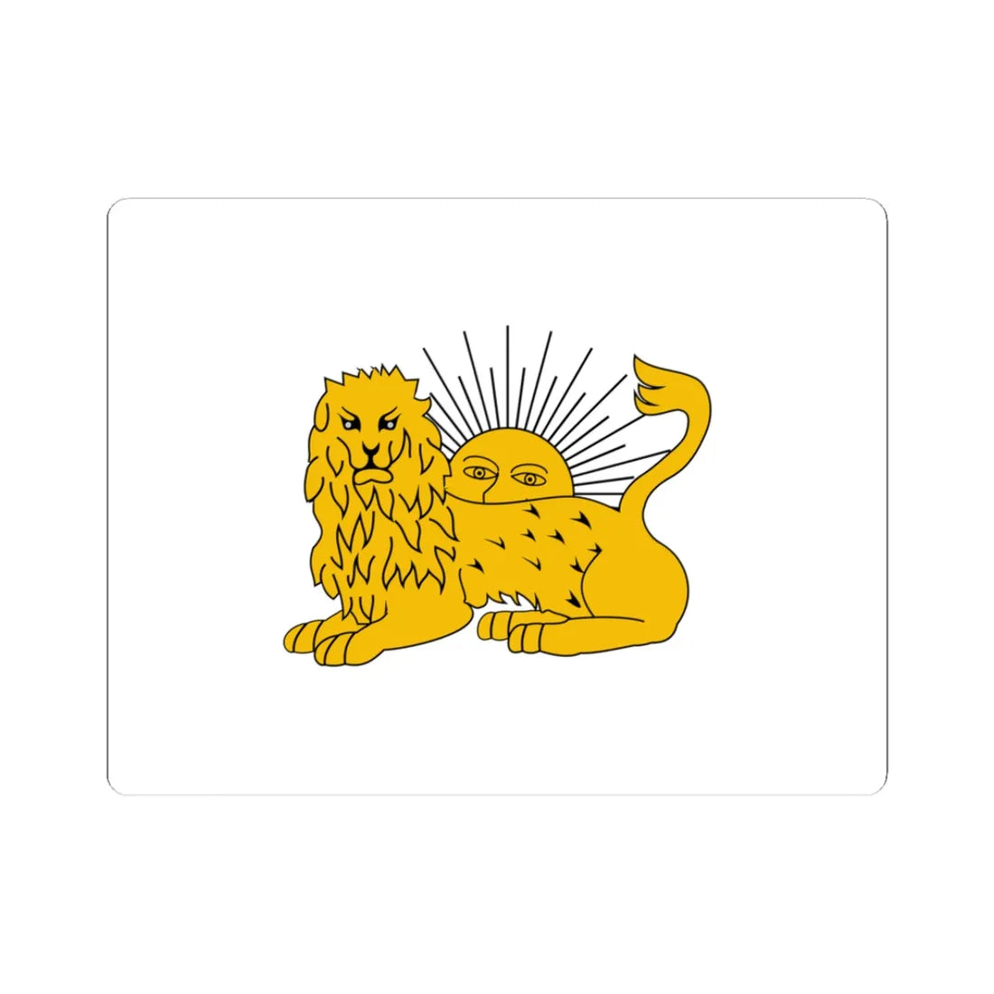 Fath Ali Shah Flag 1 (Iran) STICKER Vinyl Kiss-Cut Decal 3 Inch White - The Sticker Space