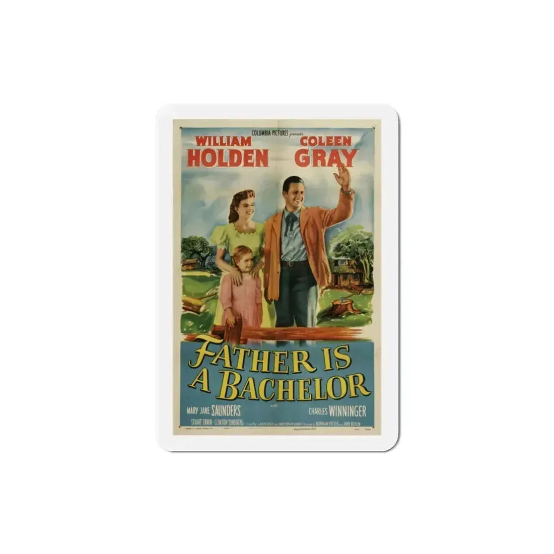 Father Is a Bachelor 1950 Movie Poster Refrigerator Magnet 3 Inch - The Sticker Space