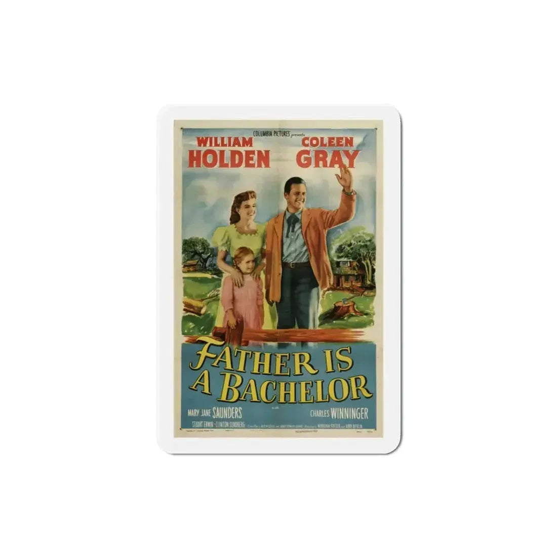 Father Is a Bachelor 1950 Movie Poster Refrigerator Magnet - The Sticker Space