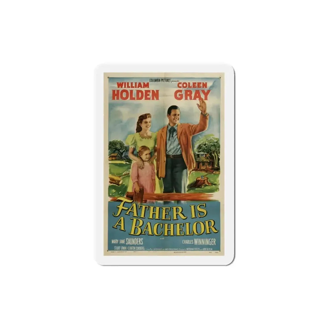 Father Is a Bachelor 1950 Movie Poster Refrigerator Magnet - The Sticker Space