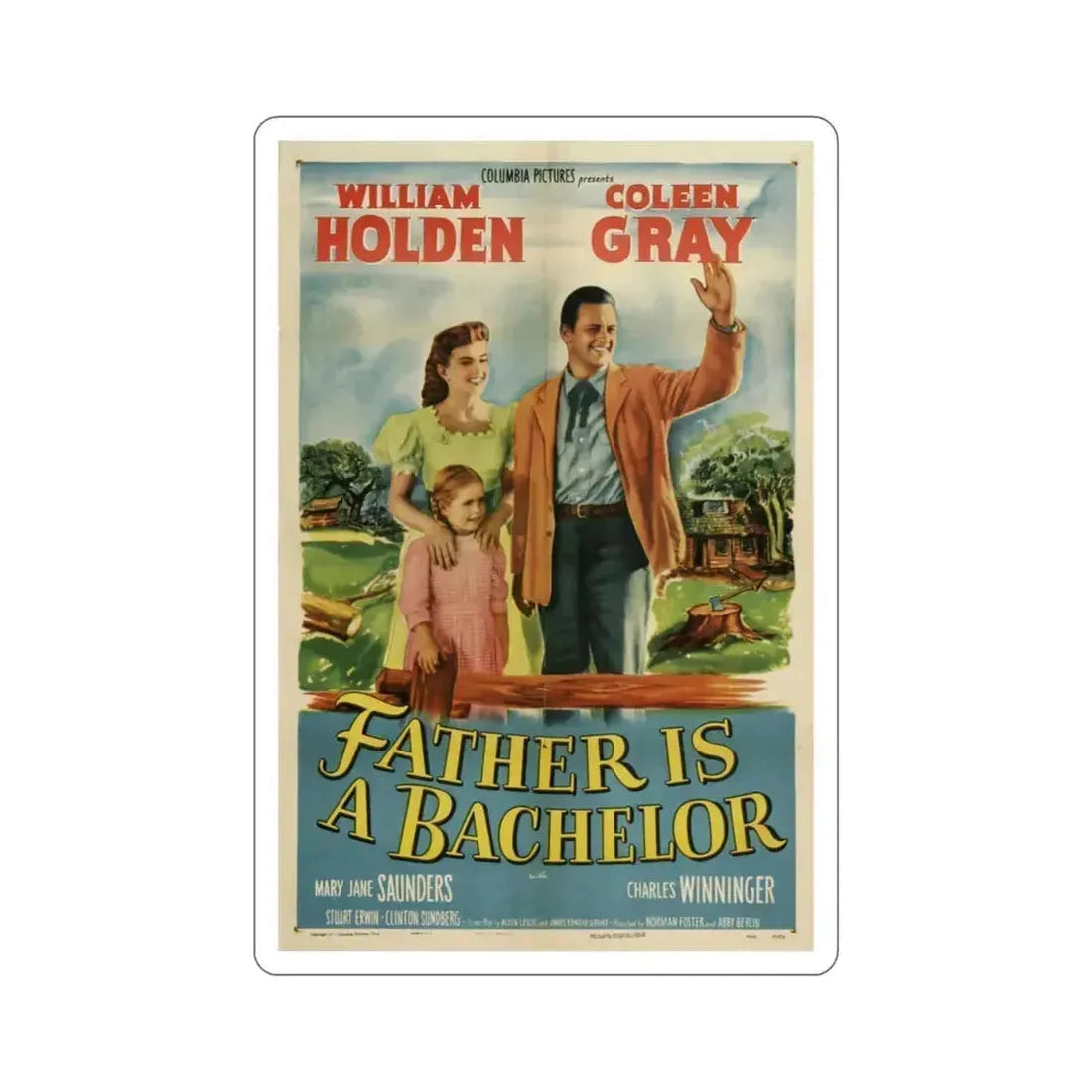 Father Is a Bachelor 1950 Movie Poster STICKER Vinyl Die-Cut Decal 3 Inch - The Sticker Space