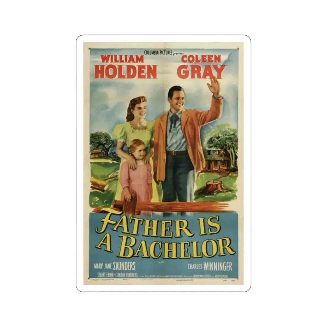 Father Is a Bachelor 1950 Movie Poster STICKER Vinyl Die-Cut Decal - The Sticker Space