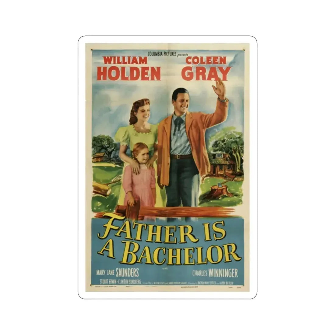 Father Is a Bachelor 1950 Movie Poster STICKER Vinyl Die-Cut Decal - The Sticker Space