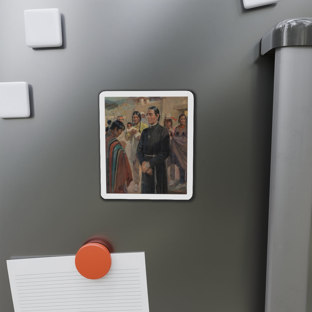 Father Lopez (Magazine Illustration) Refrigerator Magnet-The Sticker Space