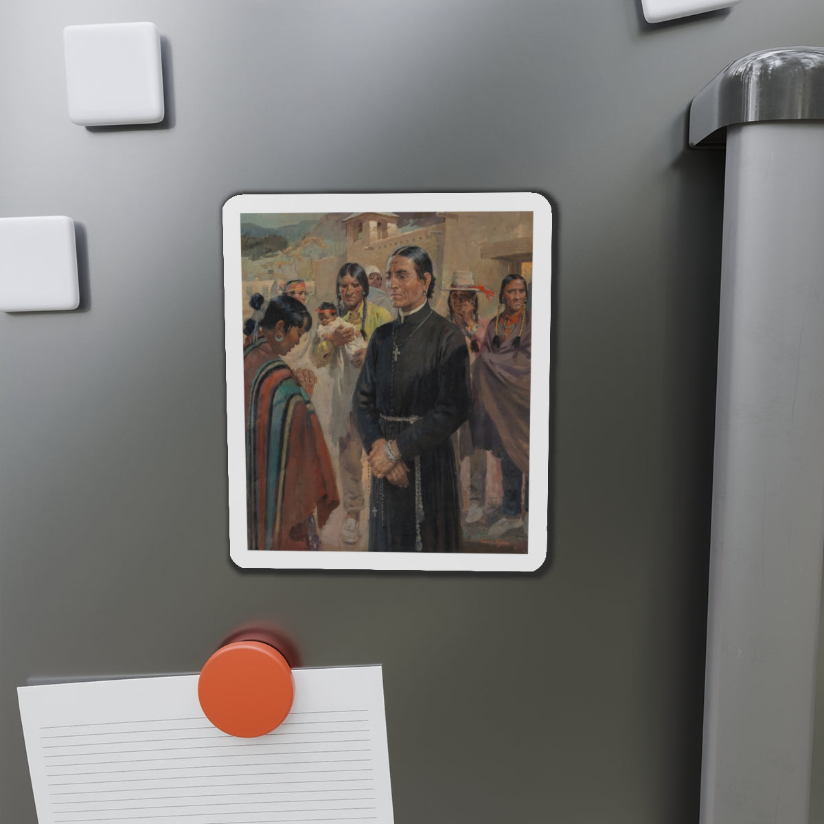 Father Lopez (Magazine Illustration) Refrigerator Magnet-The Sticker Space