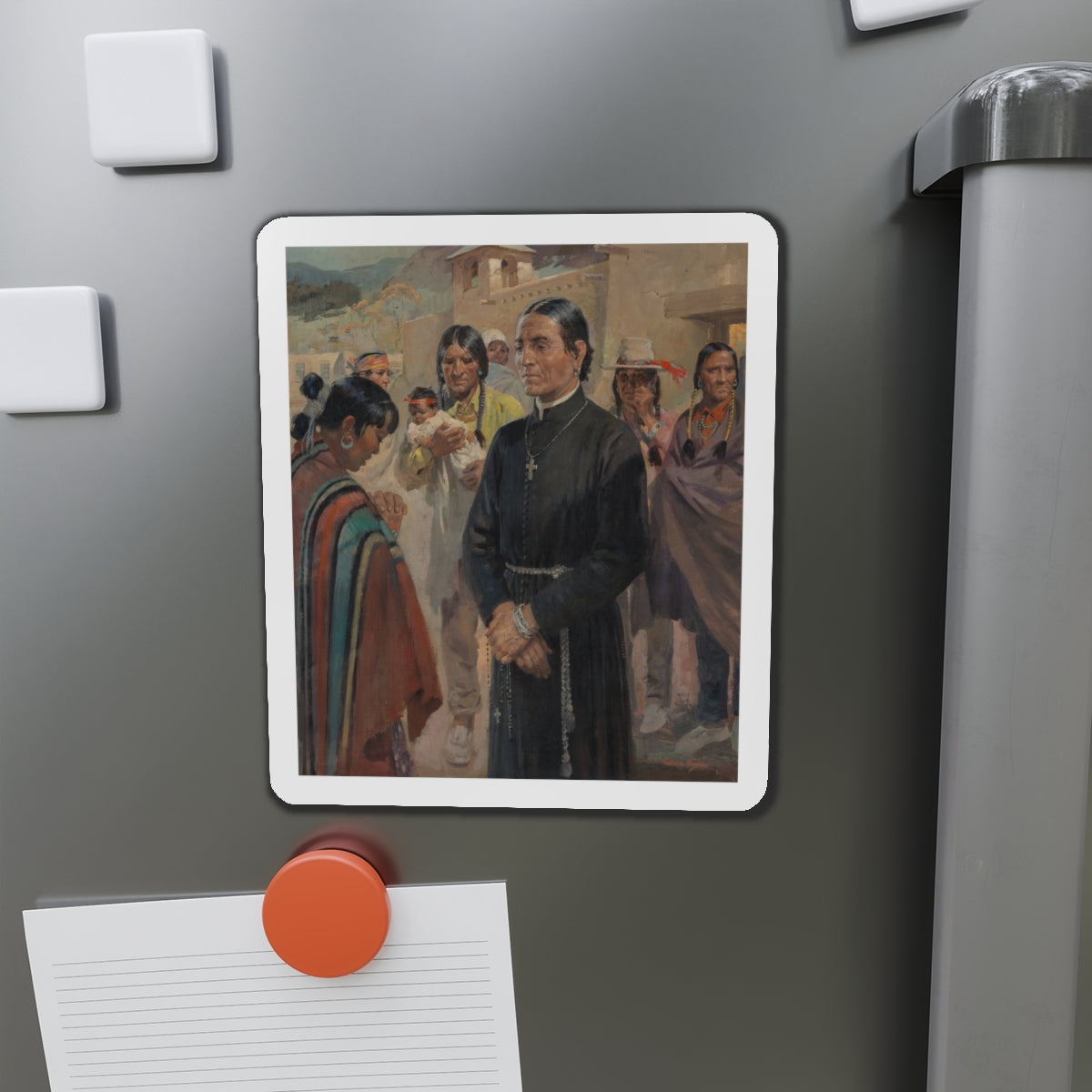 Father Lopez (Magazine Illustration) Refrigerator Magnet-The Sticker Space