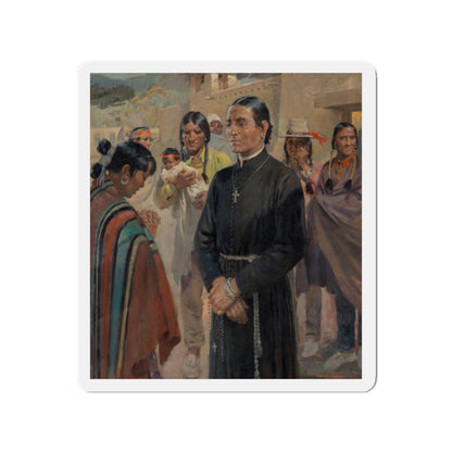 Father Lopez (Magazine Illustration) Refrigerator Magnet-2" x 2"-The Sticker Space