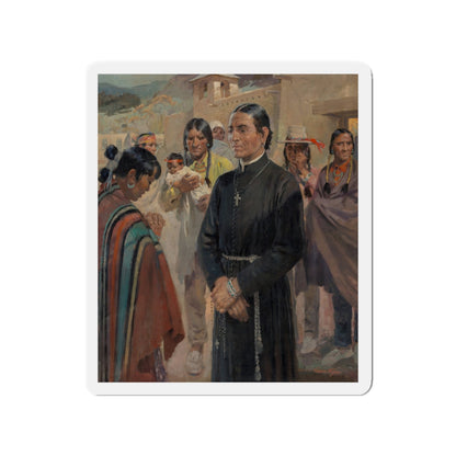 Father Lopez (Magazine Illustration) Refrigerator Magnet-3" x 3"-The Sticker Space