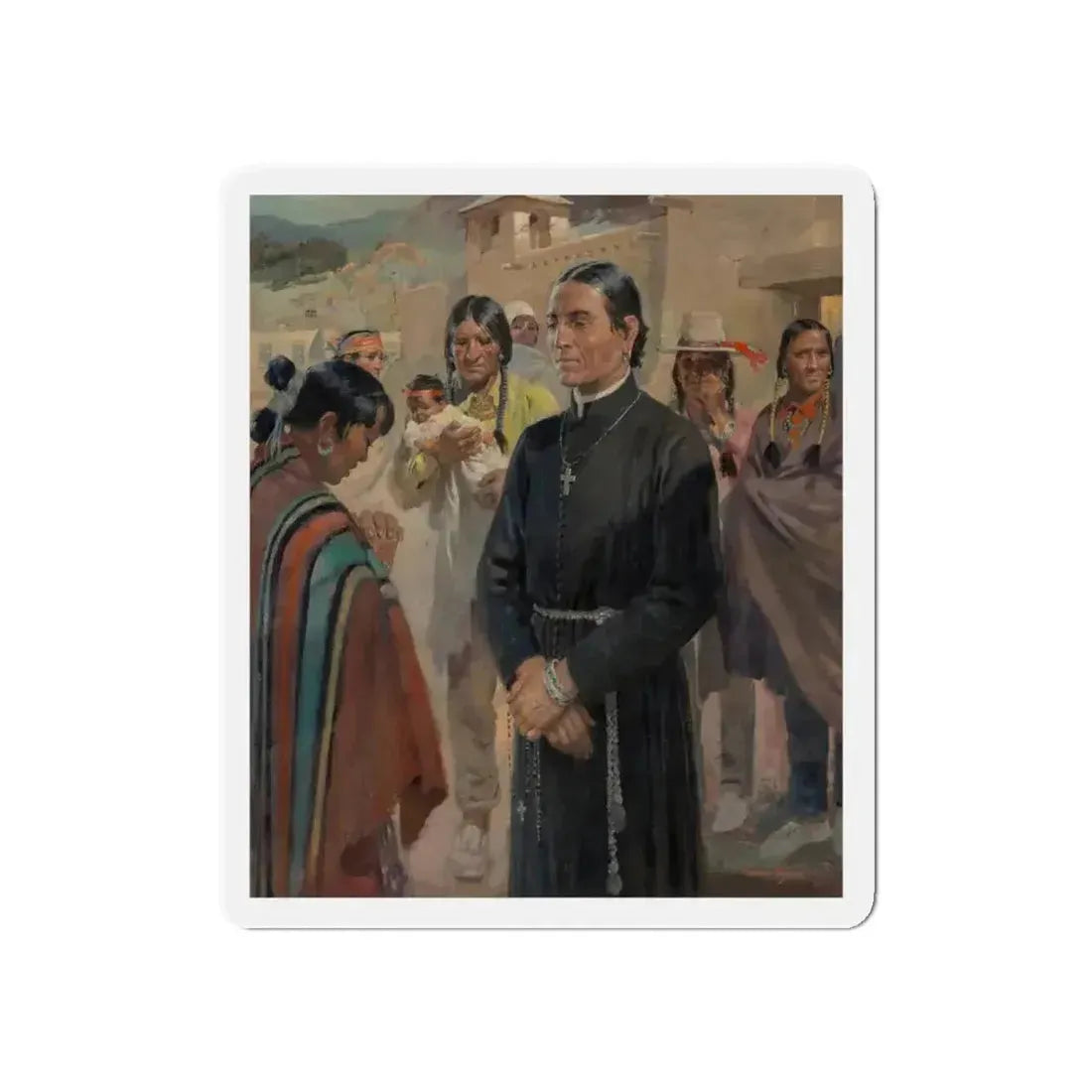 Father Lopez (Magazine Illustration) Refrigerator Magnet - The Sticker Space