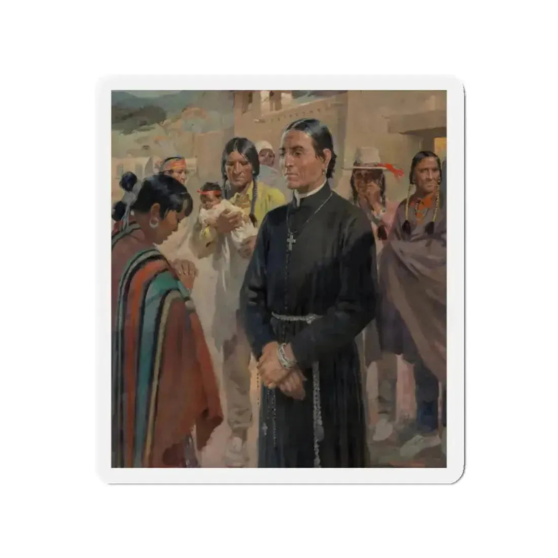 Father Lopez (Magazine Illustration) Refrigerator Magnet - The Sticker Space