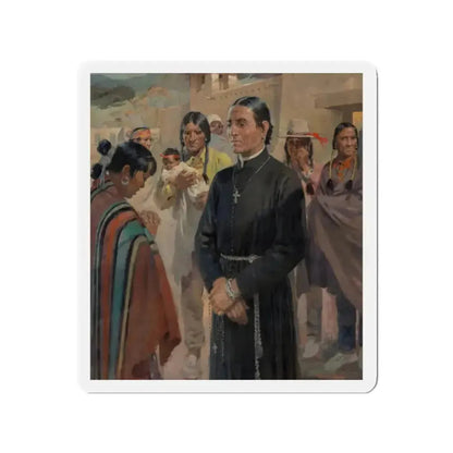 Father Lopez (Magazine Illustration) Refrigerator Magnet - The Sticker Space