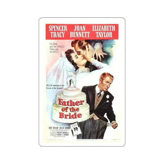 Father of the Bride 1950 Movie Poster STICKER Vinyl Die-Cut Decal 6 Inch - The Sticker Space