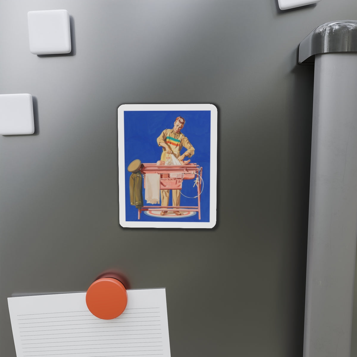 Fatherhood, advertisement (Magazine Illustration) Refrigerator Magnet-The Sticker Space