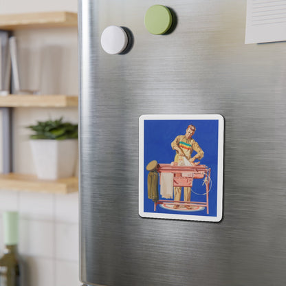 Fatherhood, advertisement (Magazine Illustration) Refrigerator Magnet-The Sticker Space