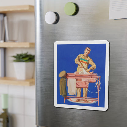 Fatherhood, advertisement (Magazine Illustration) Refrigerator Magnet-The Sticker Space