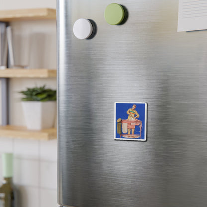 Fatherhood, advertisement (Magazine Illustration) Refrigerator Magnet-The Sticker Space