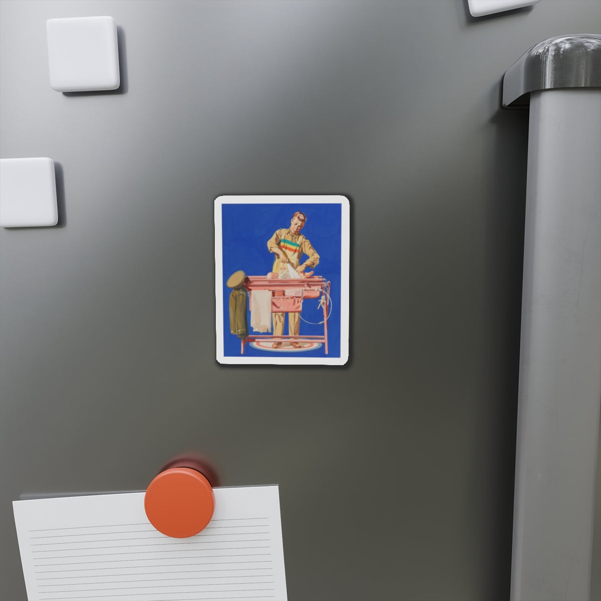 Fatherhood, advertisement (Magazine Illustration) Refrigerator Magnet-The Sticker Space