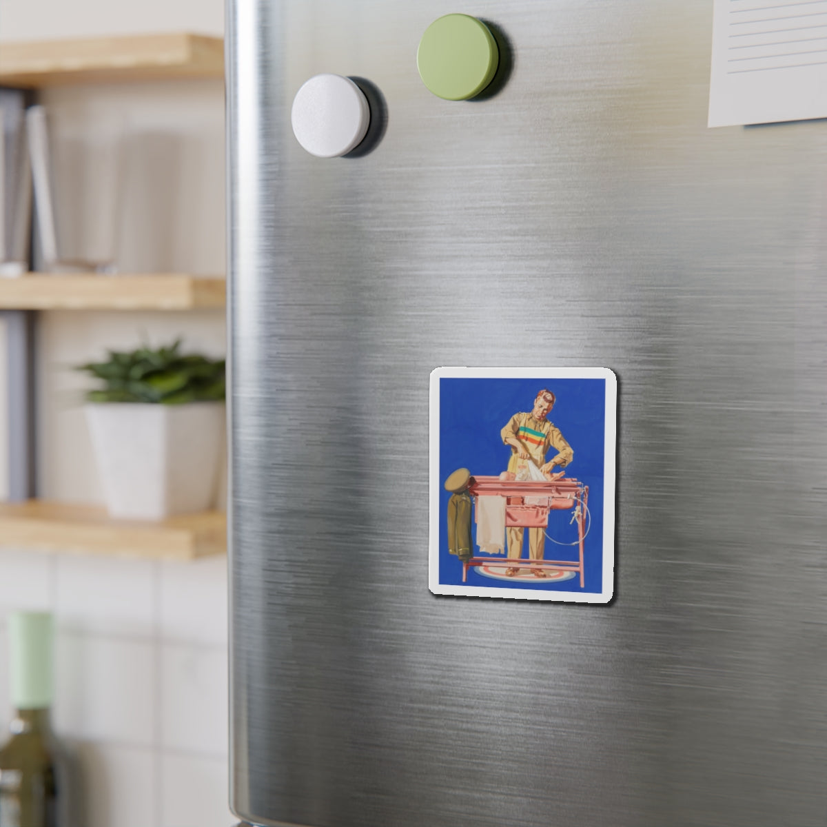 Fatherhood, advertisement (Magazine Illustration) Refrigerator Magnet-The Sticker Space