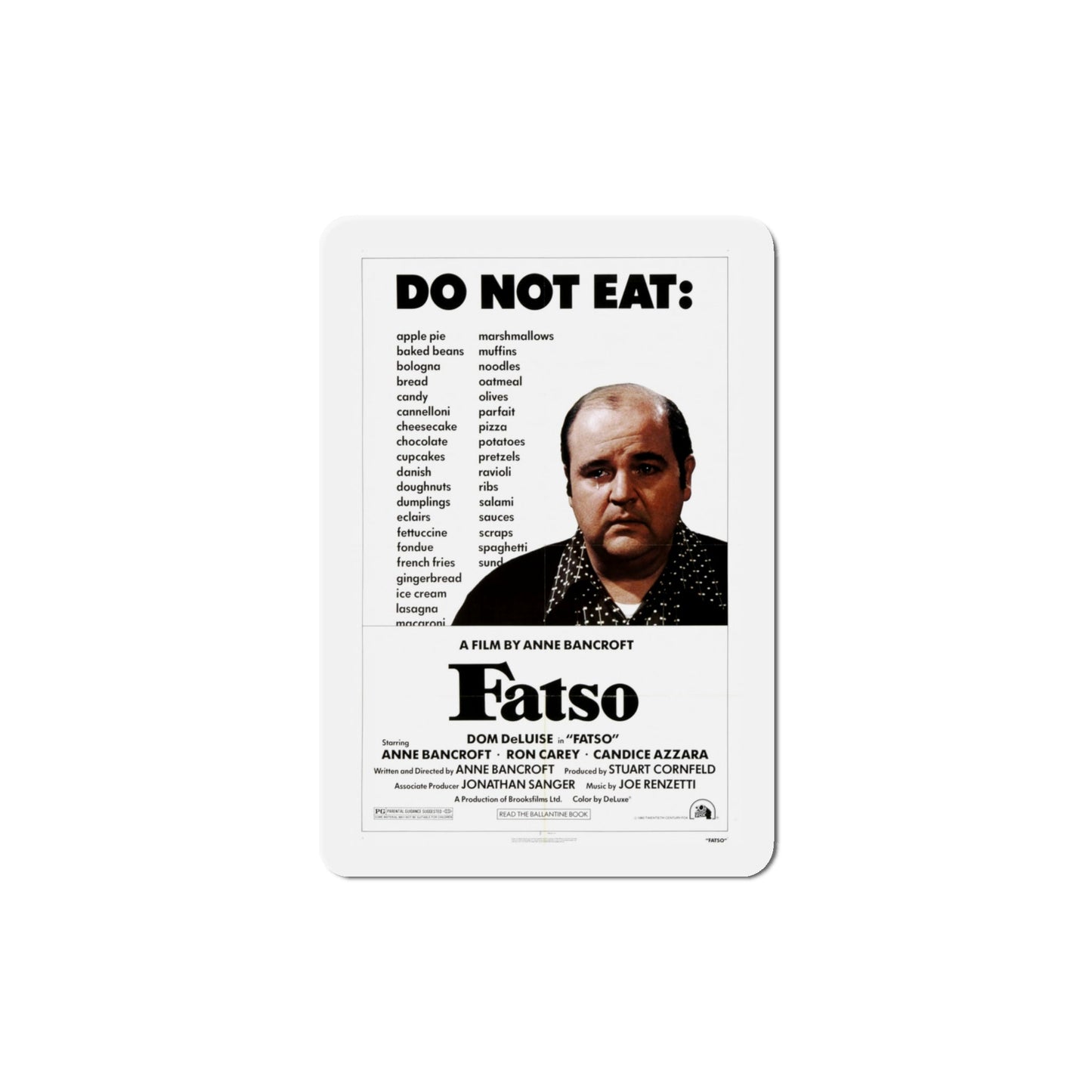 Fatso 1980 Movie Poster Die-Cut Magnet-4" x 4"-The Sticker Space