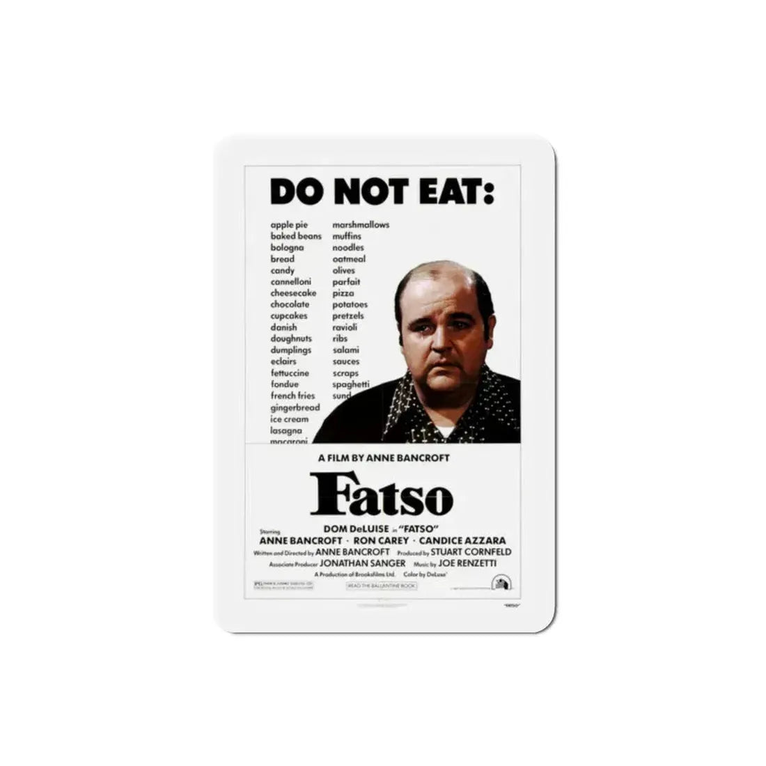Fatso 1980 Movie Poster Refrigerator Magnet 2 Inch - The Sticker Space
