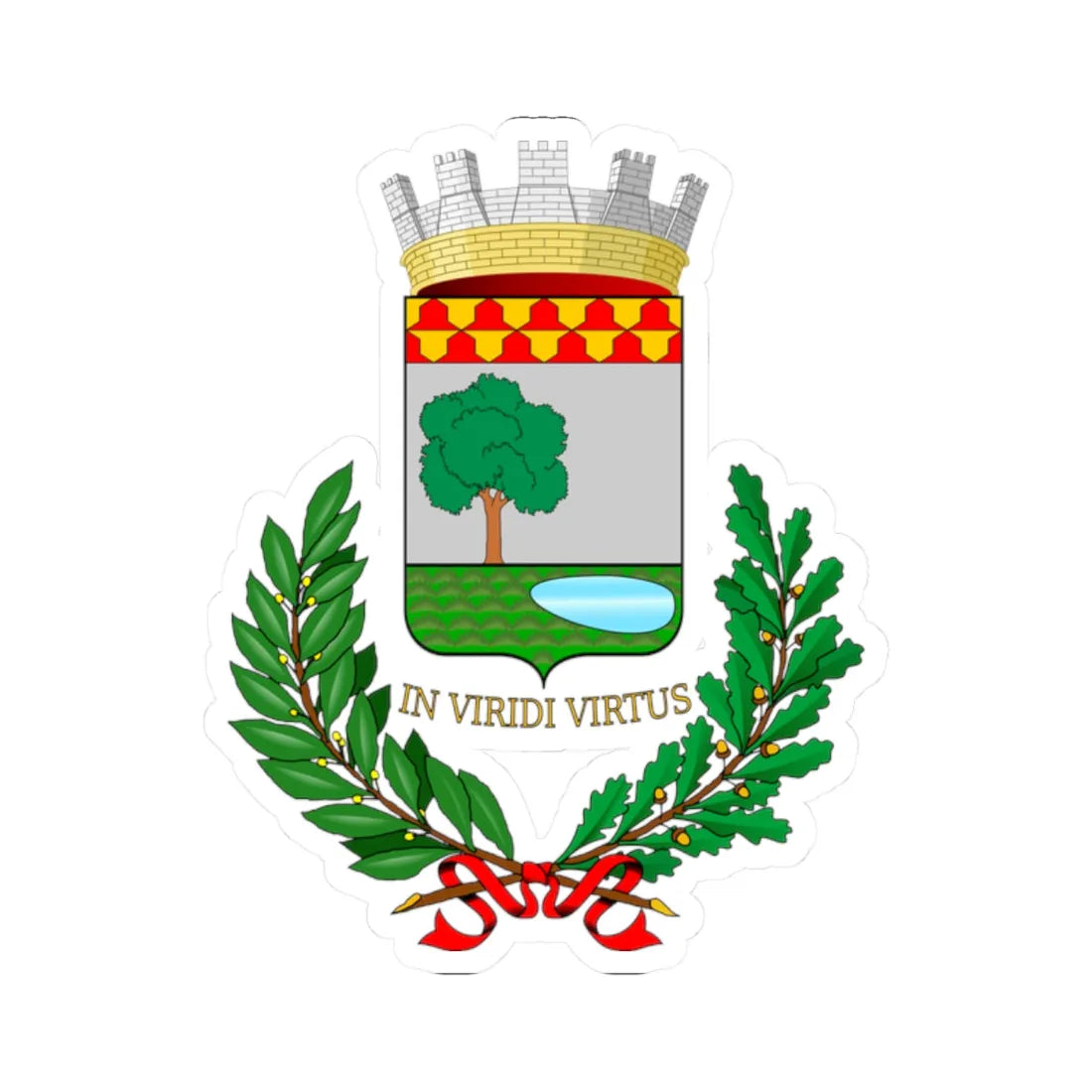 Faule-Stemma (Italy) (Coat of Arms) STICKER Vinyl Kiss-Cut Decal 2 Inch White - The Sticker Space