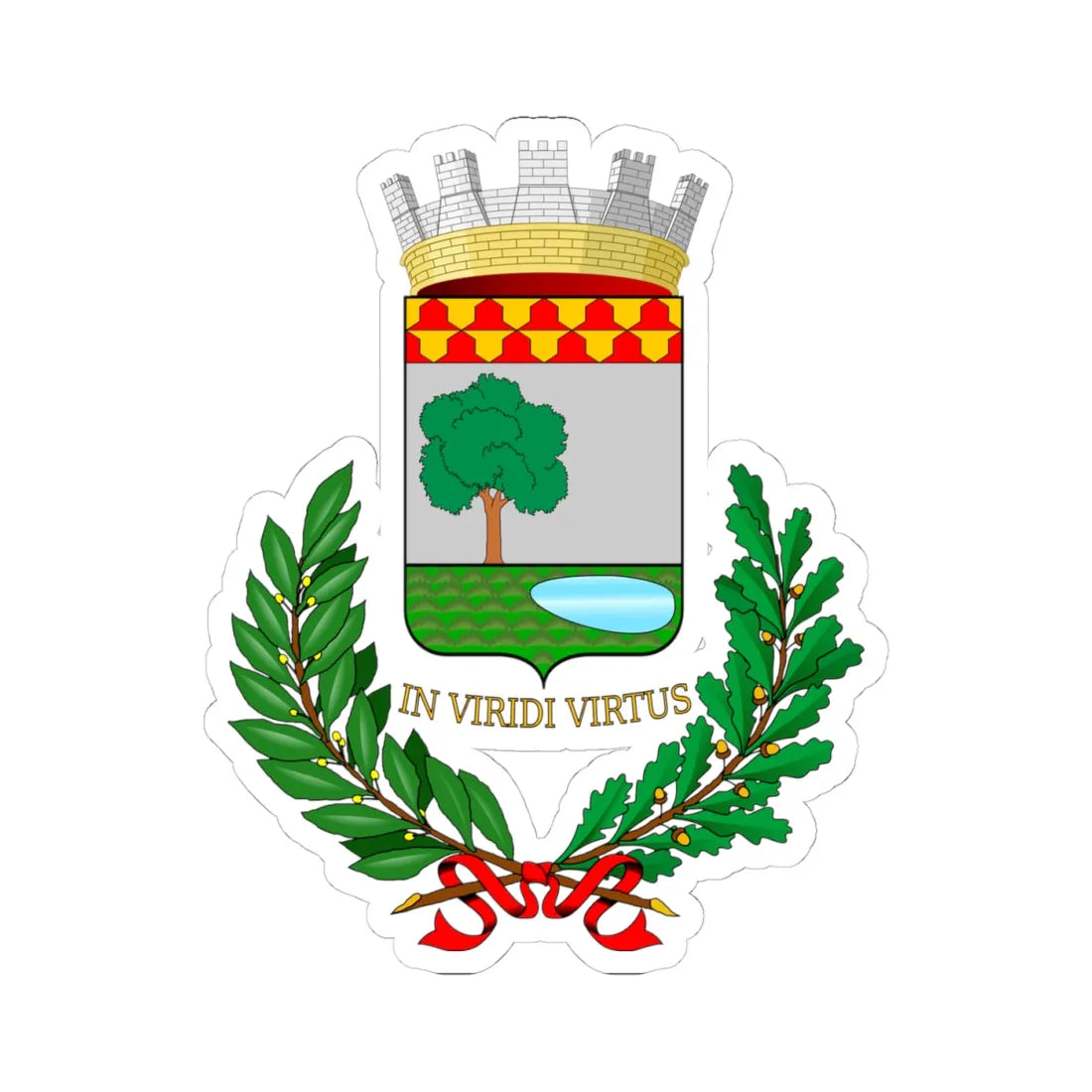 Faule-Stemma (Italy) (Coat of Arms) STICKER Vinyl Kiss-Cut Decal 4 Inch White - The Sticker Space