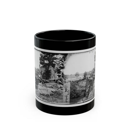 Fauquier Sulphur Springs, Va., Vicinity. Troops Building Bridges Across The North Fork Of The Rappahannock (U.S. Civil War) Black Coffee Mug