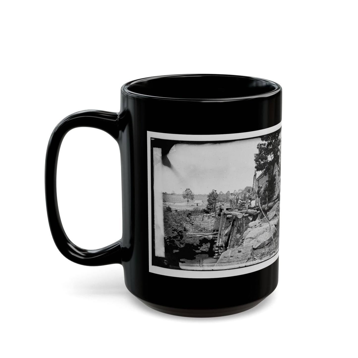 Fauquier Sulphur Springs, Va., Vicinity. Troops Building Bridges Across The North Fork Of The Rappahannock (U.S. Civil War) Black Coffee Mug