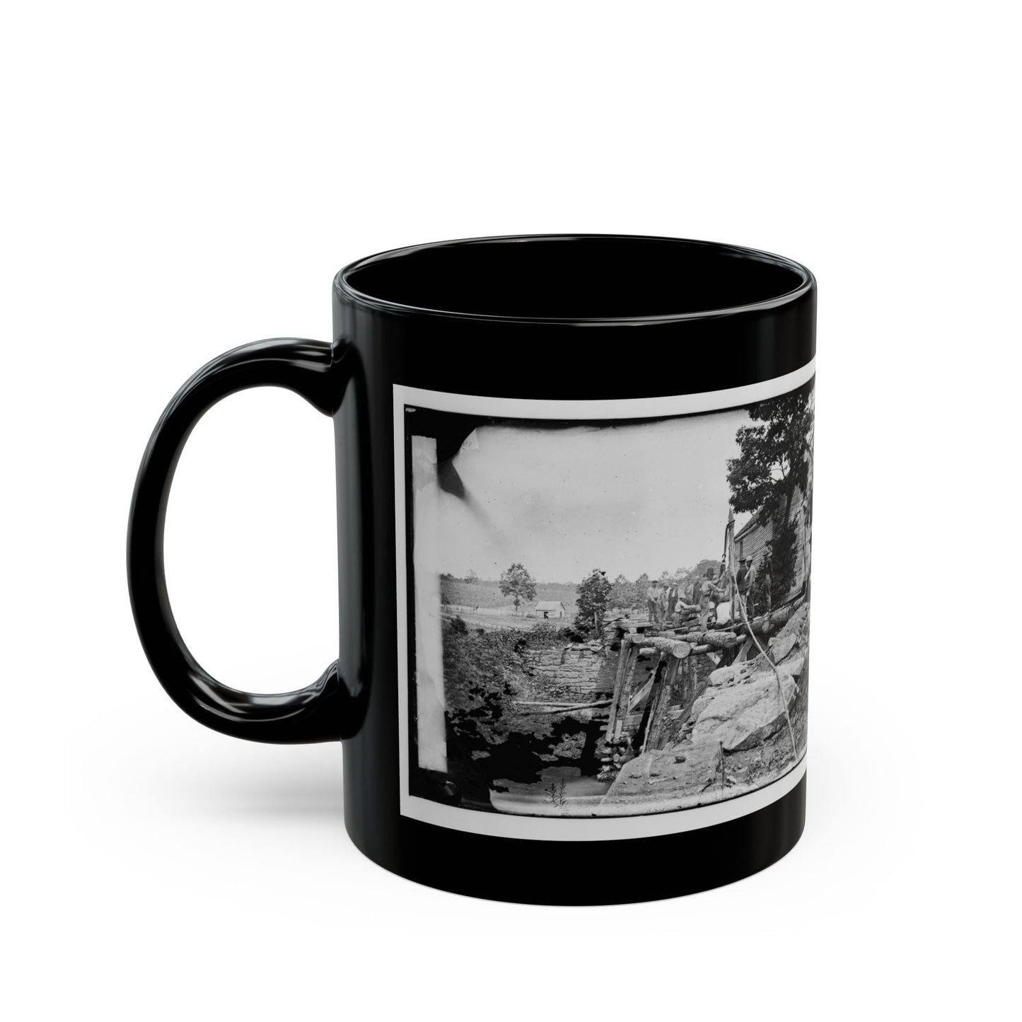 Fauquier Sulphur Springs, Va., Vicinity. Troops Building Bridges Across The North Fork Of The Rappahannock (U.S. Civil War) Black Coffee Mug