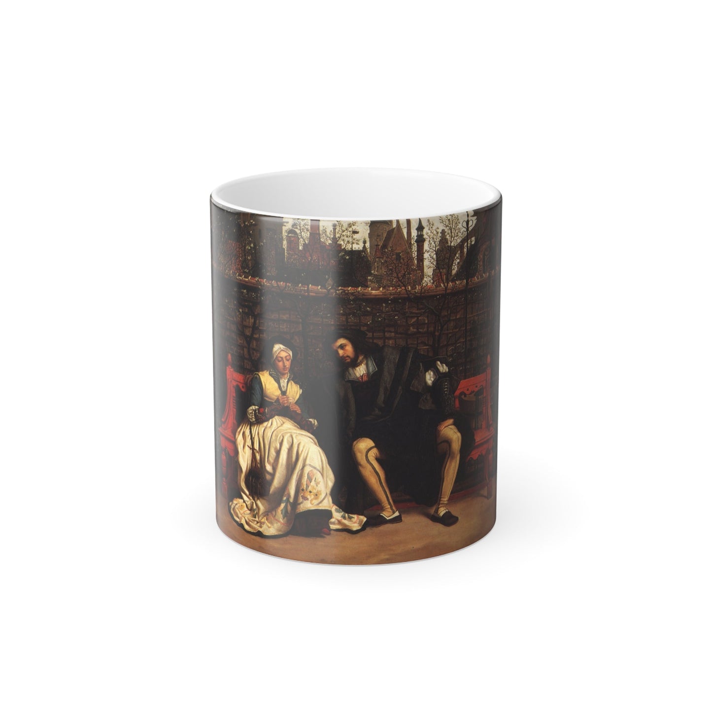 Faust and Marguerite in the Garden (1861), by James Tissot Oil on panel - Color Changing Mug 11oz-11oz-The Sticker Space