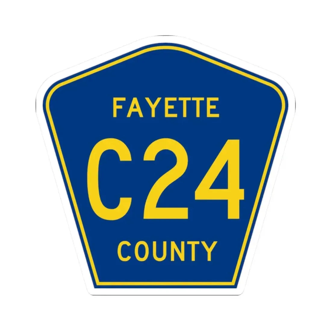 Fayette County Route C24 IA (Iowa) (Road Sign) STICKER Vinyl Kiss-Cut Decal 2 Inch White - The Sticker Space