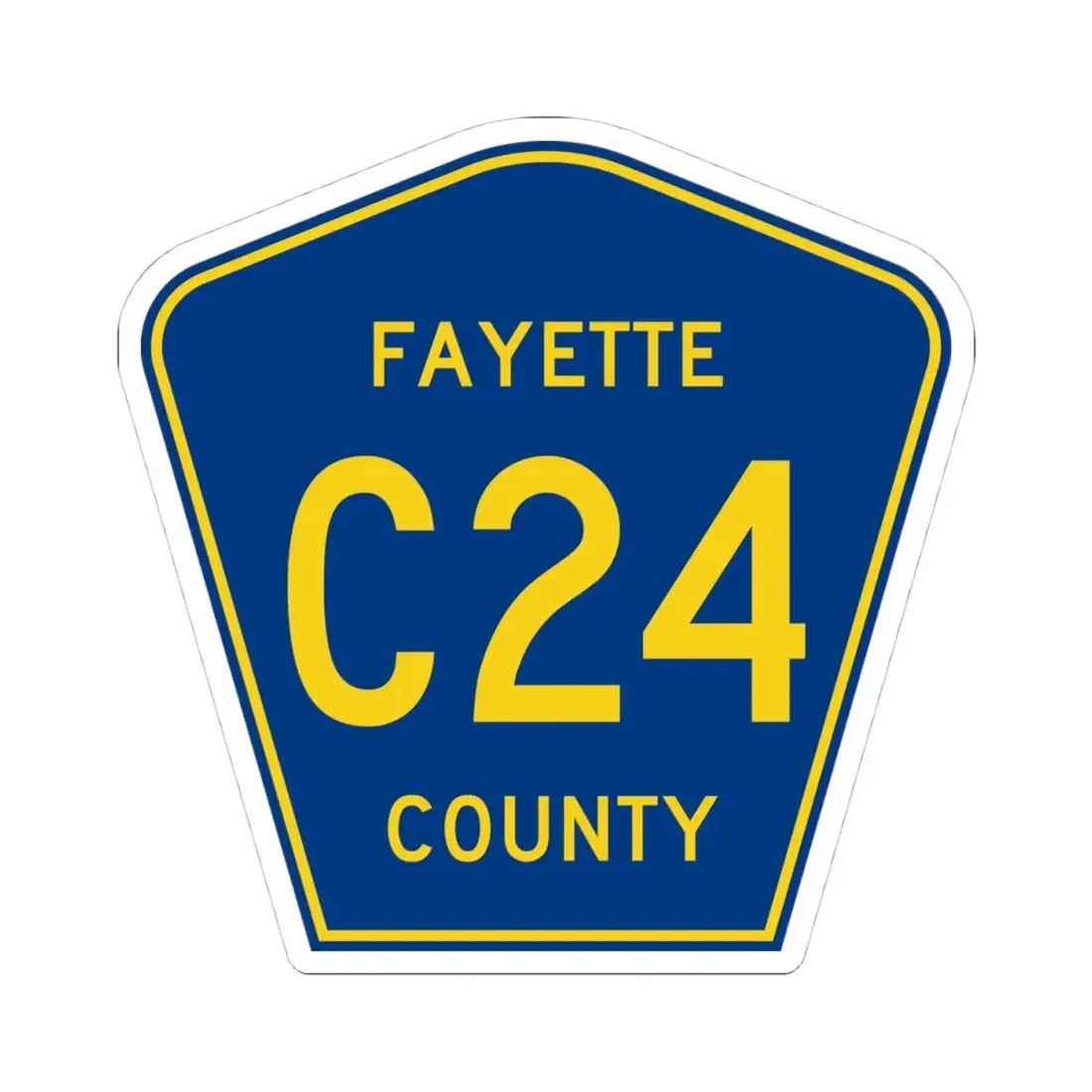 Fayette County Route C24 IA (Iowa) (Road Sign) STICKER Vinyl Kiss-Cut Decal 4 Inch White - The Sticker Space