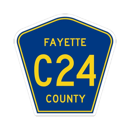 Fayette County Route C24 IA (Iowa) (Road Sign) STICKER Vinyl Kiss-Cut Decal 4 Inch White - The Sticker Space