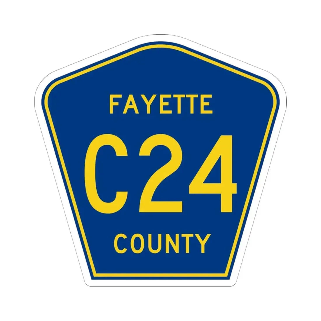 Fayette County Route C24 IA (Iowa) (Road Sign) STICKER Vinyl Kiss-Cut Decal 6 Inch White - The Sticker Space