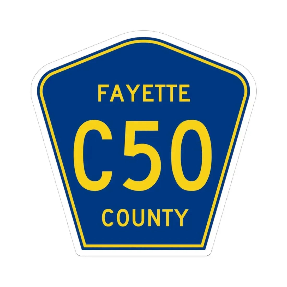 Fayette County Route C50 IA (Iowa) (Road Sign) STICKER Vinyl Kiss-Cut Decal 4 Inch White - The Sticker Space
