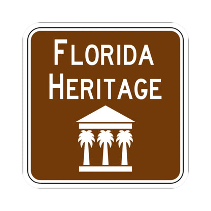 FDOT Road sign - Florida Heritage (Florida) (Road Sign) STICKER Vinyl Kiss-Cut Decal 2 Inch White - The Sticker Space