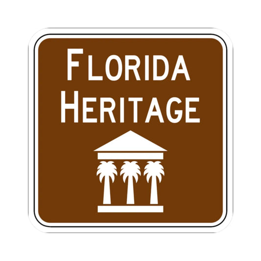 FDOT Road sign - Florida Heritage (Florida) (Road Sign) STICKER Vinyl Kiss-Cut Decal 2 Inch White - The Sticker Space