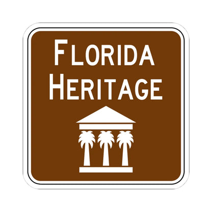FDOT Road sign - Florida Heritage (Florida) (Road Sign) STICKER Vinyl Kiss-Cut Decal 4 Inch White - The Sticker Space