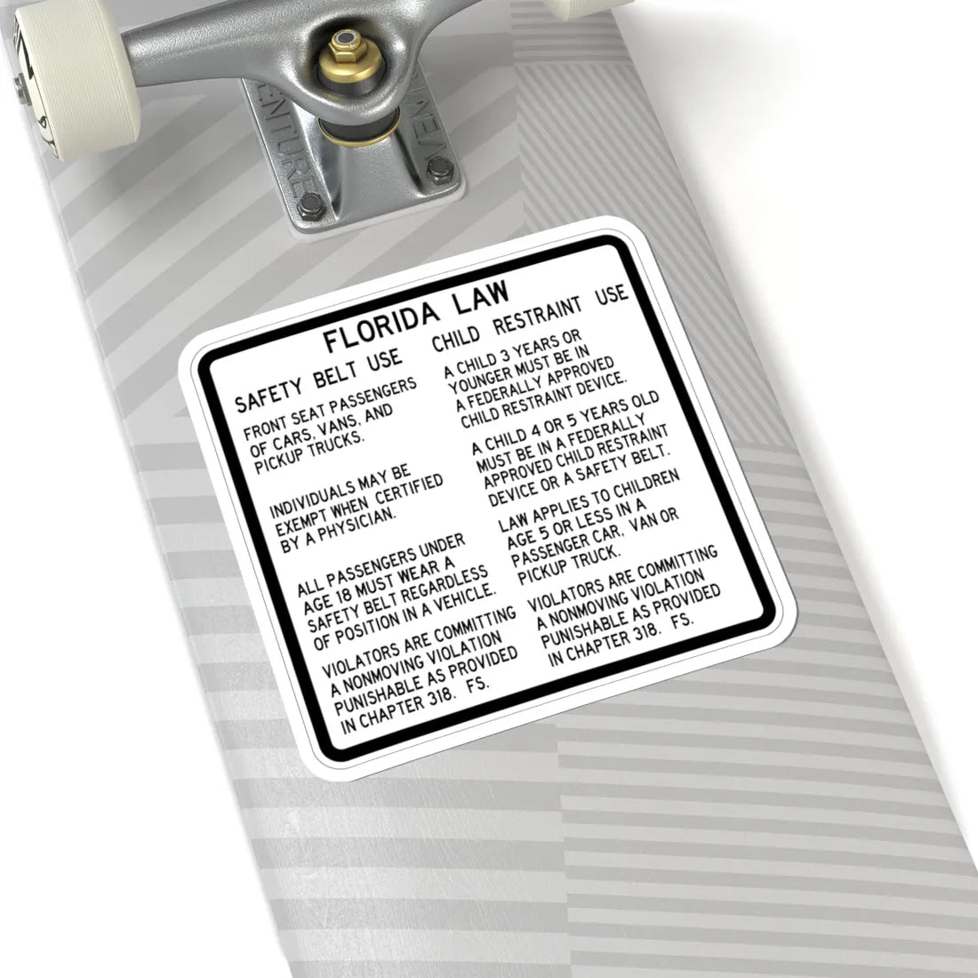 FDOT Road sign - Florida Seatbelt Law - Rest Area (Florida) (Road Sign) STICKER Vinyl Kiss-Cut Decal - The Sticker Space