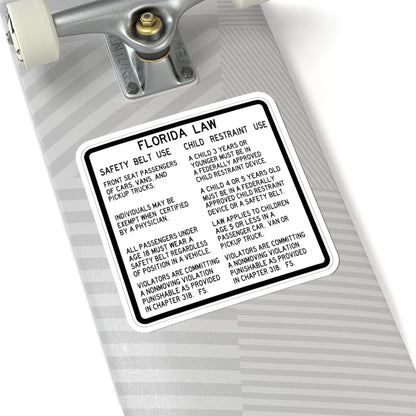 FDOT Road sign - Florida Seatbelt Law - Rest Area (Florida) (Road Sign) STICKER Vinyl Kiss-Cut Decal - The Sticker Space