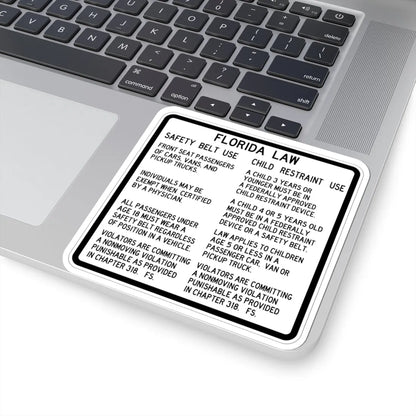 FDOT Road sign - Florida Seatbelt Law - Rest Area (Florida) (Road Sign) STICKER Vinyl Kiss-Cut Decal - The Sticker Space