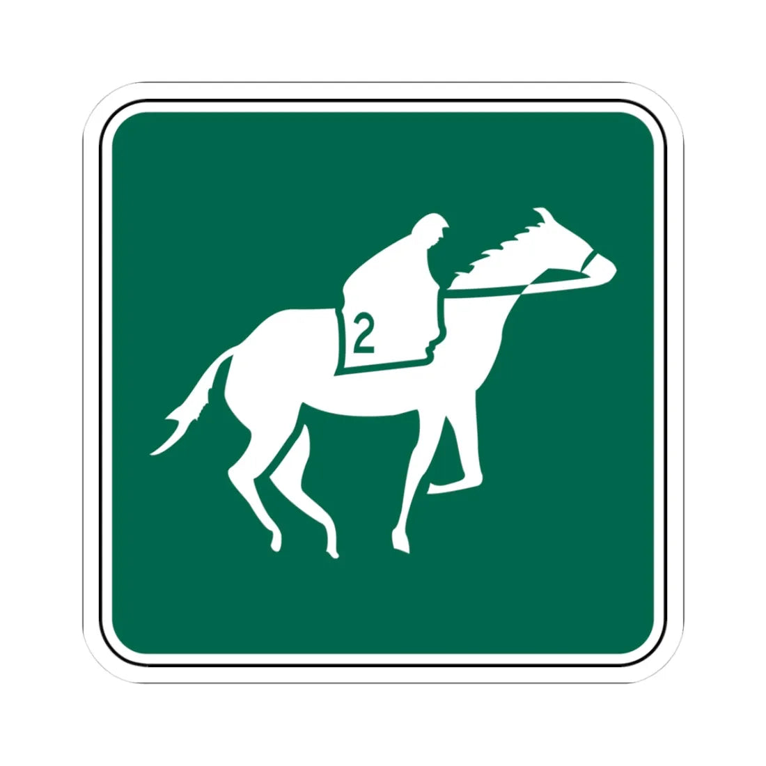 FDOT Road sign - Horse track (Florida) (Road Sign) STICKER Vinyl Kiss-Cut Decal 3 Inch White - The Sticker Space